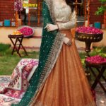 Luxury heavy work unstitched wedding Frock Maxi Designer Net Dress with Net Embroidered Dupatta