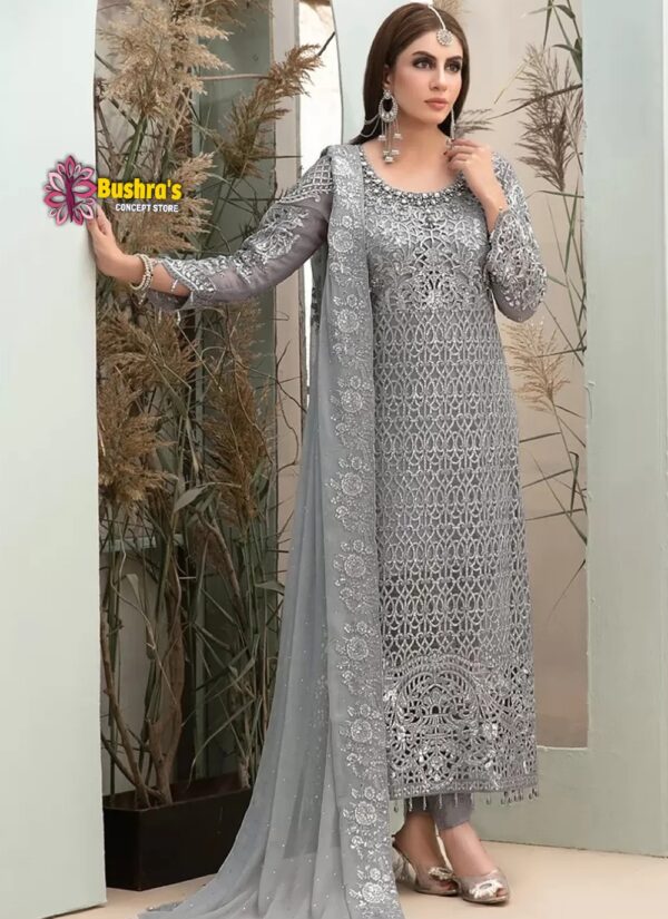 Luxury heavy work unstitched wedding Designer Organza Dress with Organza Embroidered Dupatta