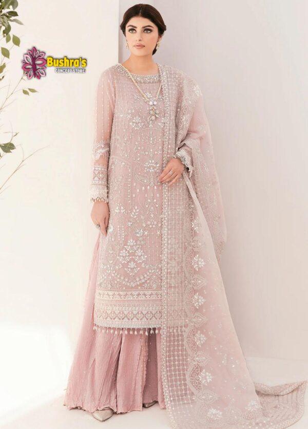 Luxury heavy work unstitched wedding Designer Organza Dress with Organza Embroidered Dupatta