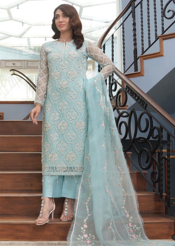 Luxury Heavy work Unstitched 
organza Wedding Dress With Embroidered Dupatta