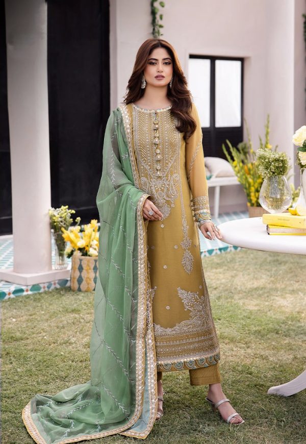 Luxury Heavy work Unstitched 
chiffon Wedding Dress With Embroidered Dupatta