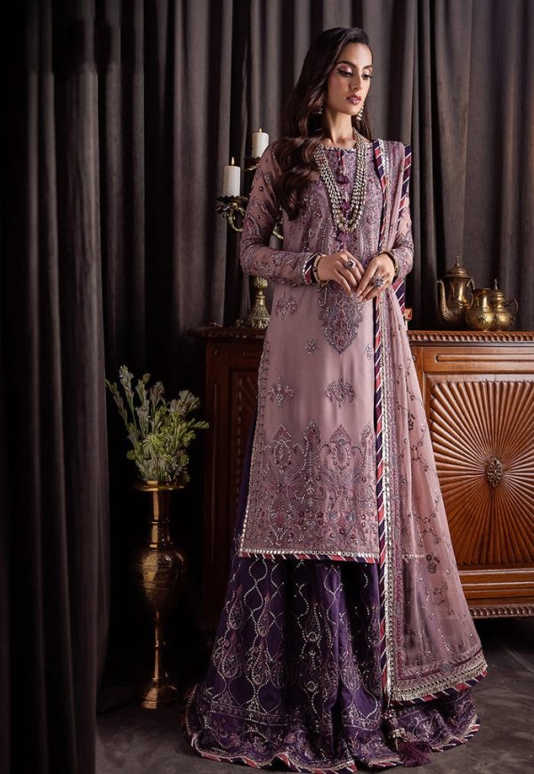 Luxury Heavy work Unstitched chiffon Wedding Dress With Embroidered Dupatta