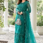 Luxury Heavy work Unstitched Chiffon Wedding Dress With Chiffon Embroidered Dupatta