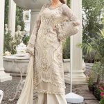 Elegant Luxury Work Unstitched Wedding Partywear Nikha Walima Engagement Mehndi Mayon off-white Dress