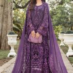 Elegant Luxury Work Unstitched Wedding Partywear Nikha Walima Engagement Mehndi Mayon Dark purple Dress