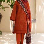 Elegant Luxury Work Unstitched Wedding Partywear Nikha Walima Engagement Mehndi Mayon Orange Dress