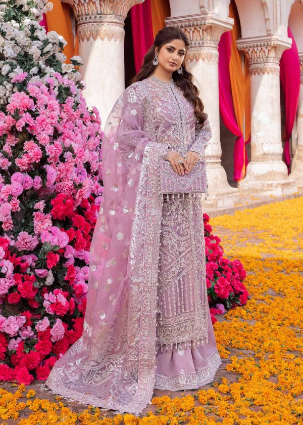 Elegant Luxury Work Unstitched Wedding Partywear Nikha Walima Engagement Mehndi Mayon Pink  Dress