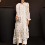 Elegant Luxury Work Unstitched Wedding Partywear Nikha Walima Engagement Mehndi Mayon White Dress