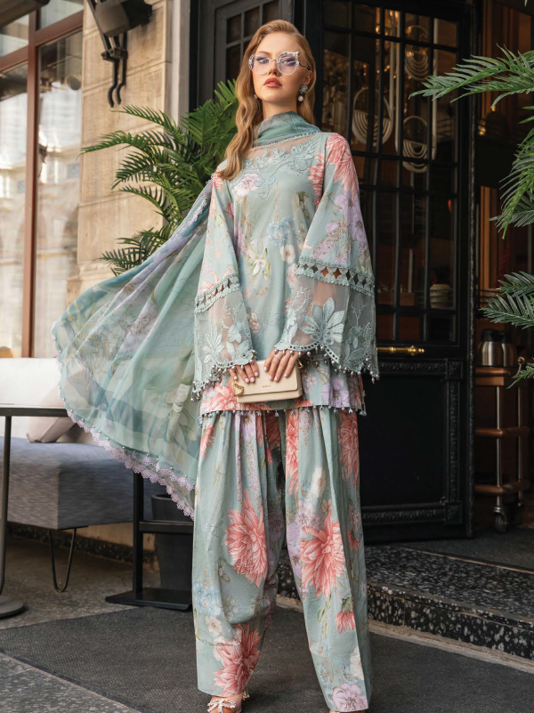 Digital Printed Cambric Lawn Dress Digital Printed Chiffon Dupatta