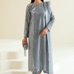 Elegant Luxury Work Unstitched Wedding Partywear Nikha Walima Engagement Mehndi Mayon Gray Dress