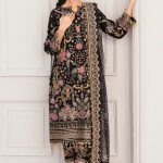 Elegant Luxury Work Unstitched Wedding Partywear Nikha Walima Engagement Mehndi Mayon Black Dress