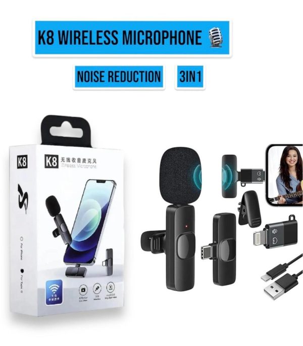 k8 wireless 3 in 1 Noise Reduction Microphone