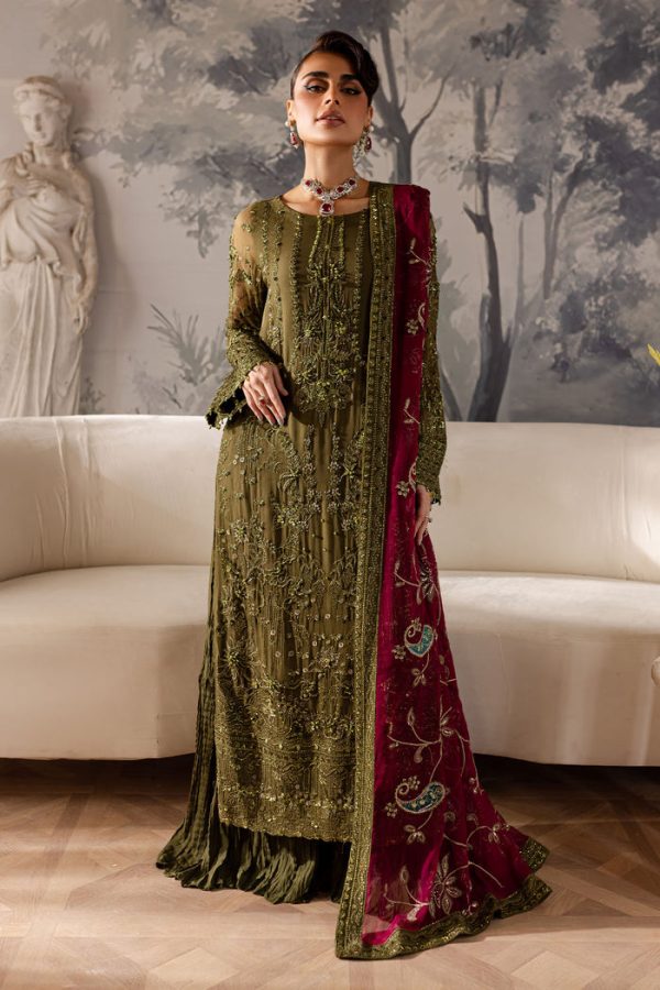 Elegant Luxury Work Unstitched Wedding Partywear Nikha Walima Engagement Mehndi Mayon Dress