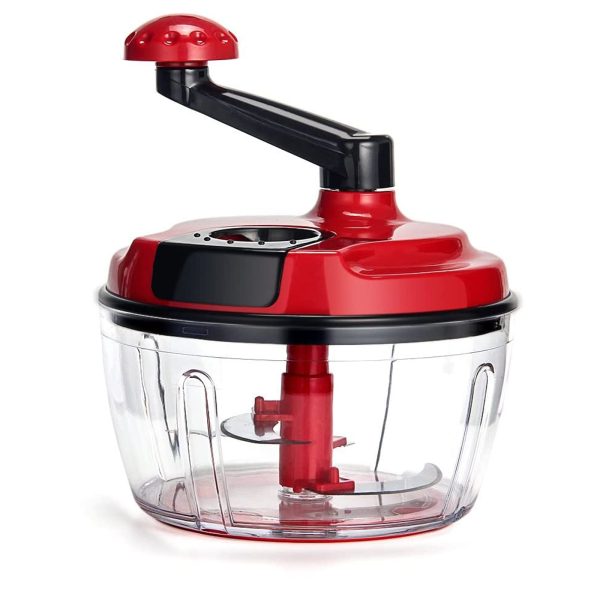 Multi-Functional Manual Food Processor, Hand-powered Crank Chopper,Mincer Blender