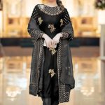 Velvet Black Dress Elegant Luxury Work Unstitched Wedding Partywear Nikha Walima Engagement Mehndi Mayon Dress