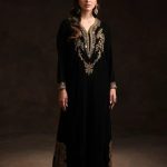 Velvet Elegant Luxury Work Unstitched Wedding Partywear Nikha Walima Engagement Mehndi Mayon Black Dress