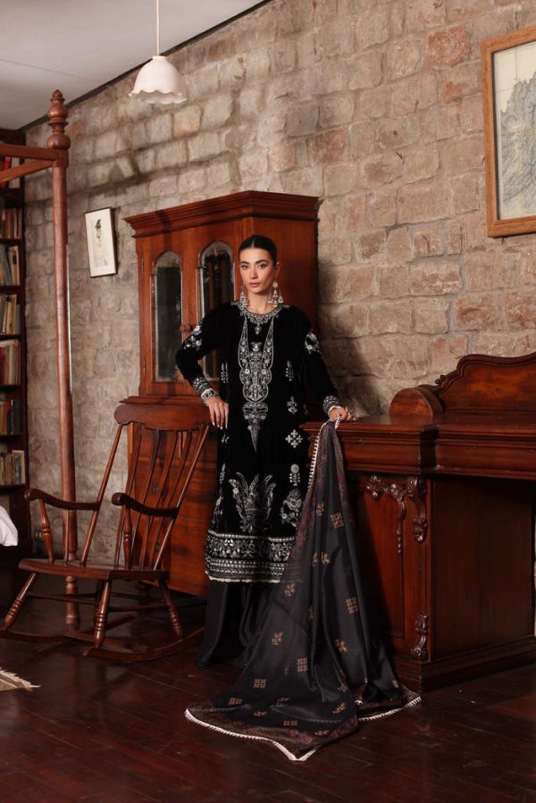 Black Velvet Dress Elegant Luxury Work Unstitched Wedding Partywear Nikha Walima Engagement Mehndi Mayon Dress