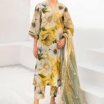 Elegant summer Printed Embroidery Lawn Unstitched Dress