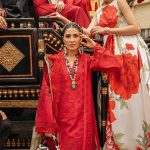 Elegant summer Luxury Lawn Chikankari Unstitched Red Maroon Dress