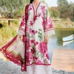 Elegant summer Printed Embroidery Lawn Unstitched Dress