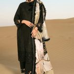 Elegant Luxury Chikankari Embroidered Summer Lawn Black Dress
