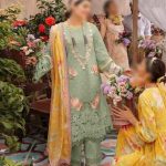 Elegant Luxury Chikankari Embroidered Summer Lawn Mint Green Dress