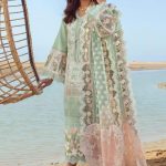 Elegant Luxury Chikankari Embroidered Summer Lawn Mint Green Dress