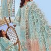 Elegant Luxury Chikankari Embroidered Summer Lawn Aqua Dress