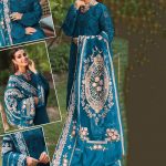 Elegant Luxury Chikankari Embroidered Summer Lawn Cotton Teal color Dress
