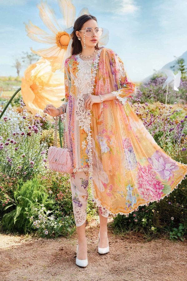 Elegant Digital Printed Embroidered Summer  Lawn Dress