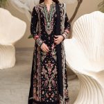 Elegant Luxury Embroidered Summer Lawn Cotton Black Dress