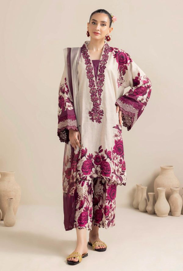 Elegant Digital Printed Embroidered Summer Lawn Dress