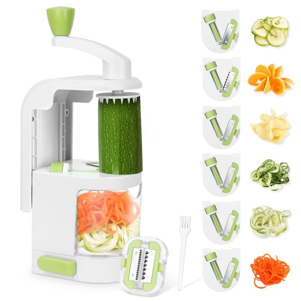 Spiralizer for Vegetables 6-Blade Vegetable Spiralizer Courgette Spiralizer, Spiral Vegetable Cutter Zucchini Noodle Maker
