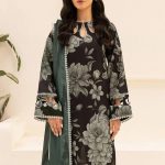 Elegant Printed Embroaided Summer Lawn Black Dress