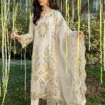 Elegant Summer Luxury Embroaided Lawn off-white Dress