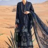 Elegant Luxury  Embroidered Summer Lawn Cotton Chikankari Navy Blue Dress