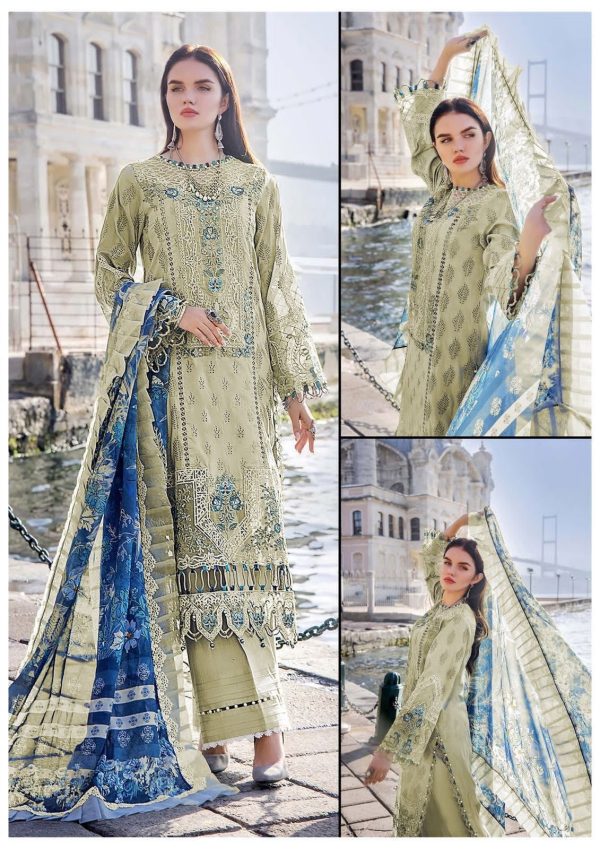 Elegant summer Luxury Chikankari Embroidery Lawn Cotton Unstitched Dress