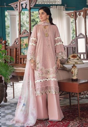 Elegant summer Luxury scifflie Embroidery Lawn Unstitched Dress