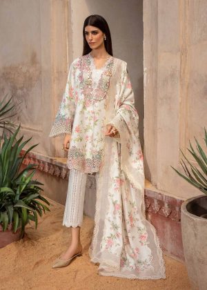 Elegant summer Printed Embroidery Lawn Unstitched Dress