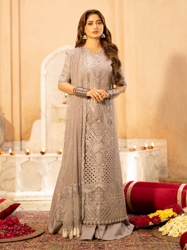 Elegant summer Luxury Chikankari Embroidery Lawn Cotton Unstitched Dress