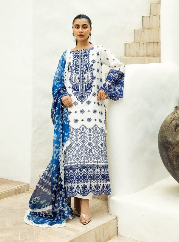 Elegant summer Luxury Chikankari Embroidery Lawn Cotton Unstitched Dress
