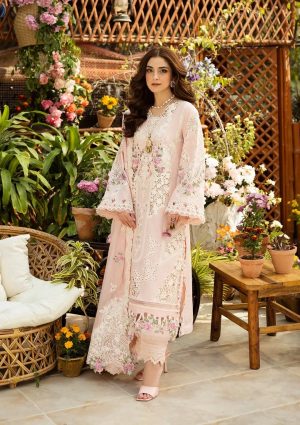 Elegant summer Luxury Chikankari Embroidery Cotton Unstitched Dress