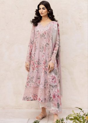 Elegant summer Printed Embroidery Lawn Unstitched Dress
