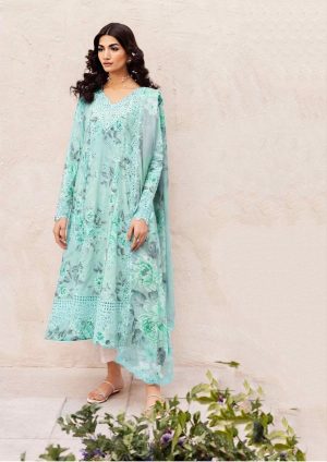 Elegant summer Printed Embroidery Lawn Unstitched Dress