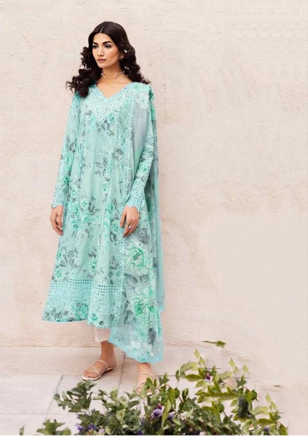 Elegant summer Printed Embroidery Lawn Unstitched Dress
