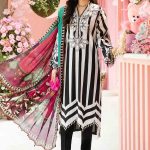 Elegant summer Printed Embroidery Lawn Unstitched Black Dress