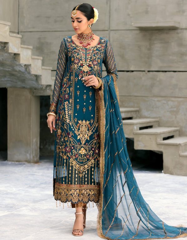 Elegant Luxury Work Unstitched Wedding Partywear Nikha Walima Engagement Mehndi Mayon Dress