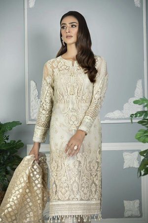Elegant Luxury Work Unstitched Wedding Partywear Dress Nikha Walima Engagement Mehndi Mayon Dress