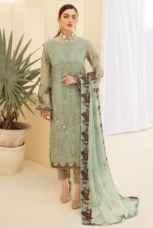 Elegant Luxury Work Unstitched Wedding Partywear mint Green Dress Nikha Walima Engagement Mehndi Mayon Dress