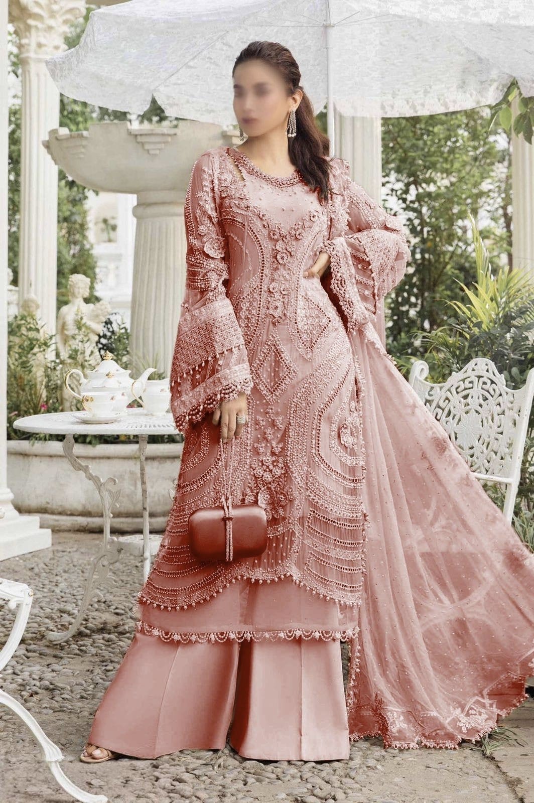 Elegant Luxury Work Unstitched Wedding Partywear Dress Nikha Walima Engagement Mehndi Mayon Dress